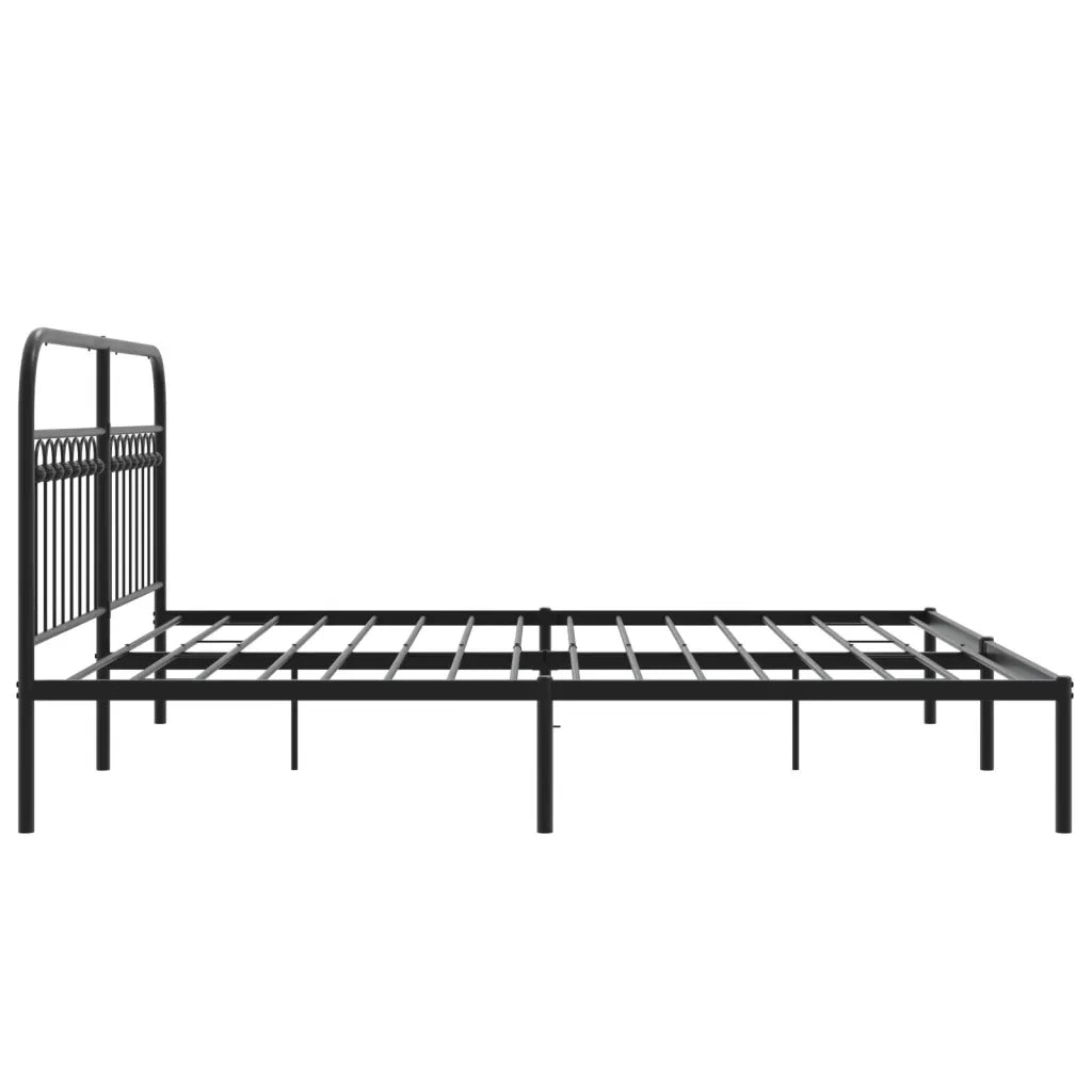 Giroletto con Testiera-Struttura Letto con testiera in Metallo Nero 183x213 cm 869180