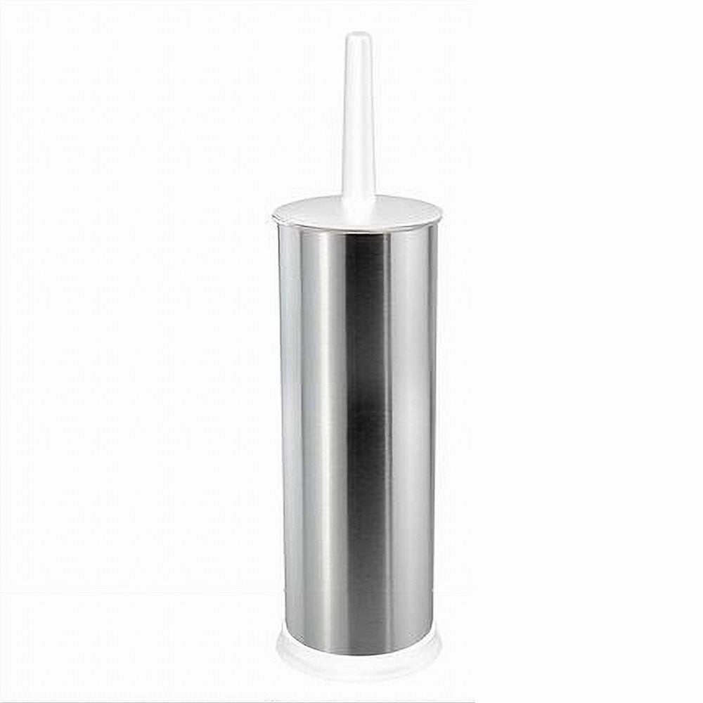 Trade Shop - Portascopino Porta Scopino Bagno Wc Toilette Metallo Con Scopino Bianco 69444 -