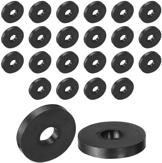 Set di 24 spaziatori in gomma per accessori di casa e auto - diametro esterno 30mm - diametro interno 10mm - altezza 5mm