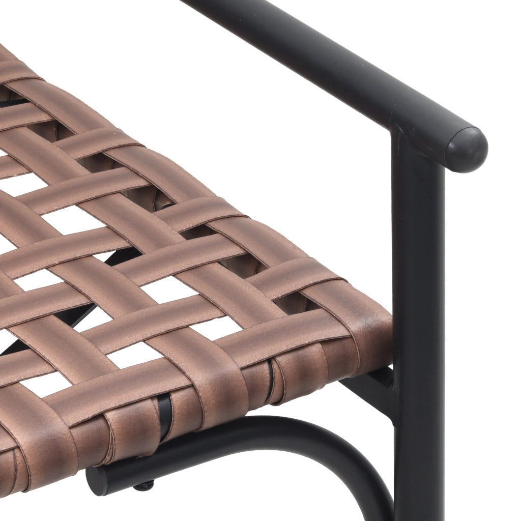 Panchina da giardino  Nera 113x79x75 cm in Rattan