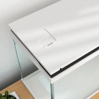 Acquario in Vetro da 41 Litri con Sistema di Filtraggio, Luci LED, Pompa dell'Acqua, per Diverse Specie di Pesci, Bianco