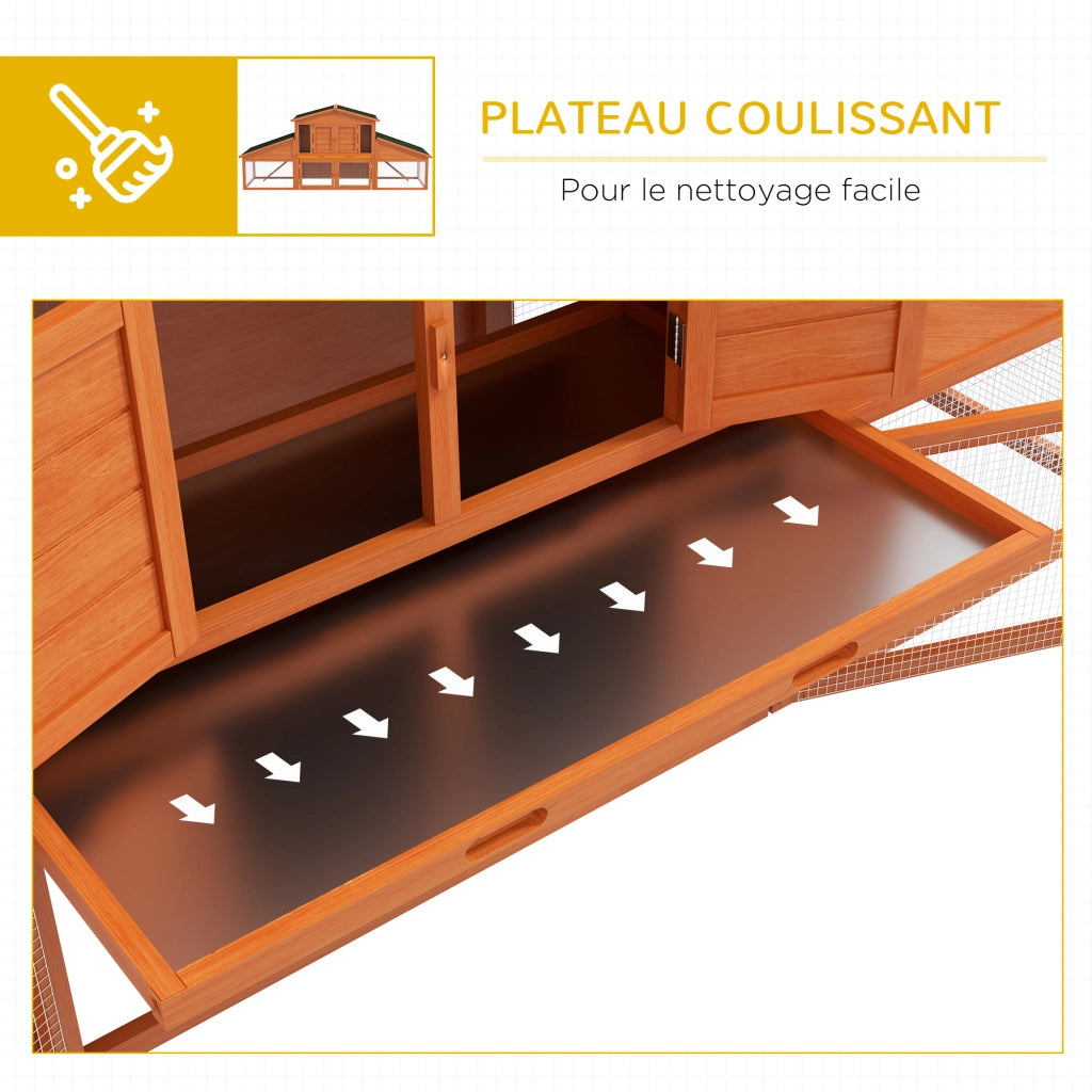 Gabbia per conigli XXL 2 piani ¨C zephmum ¨C legno massello pino 225x70x100 cm