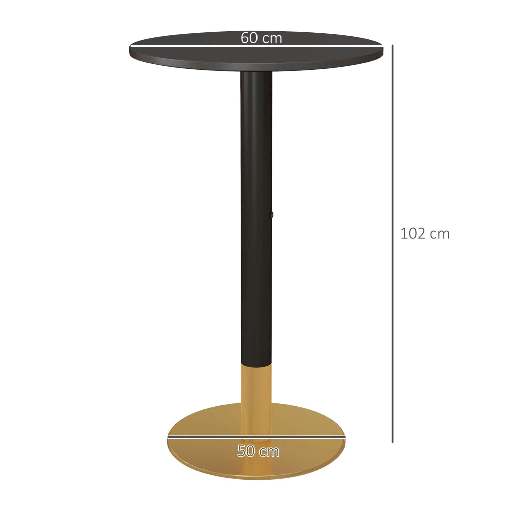 Tavolino da bar rotondo ¨C zephmum ¨C nero, acciaio, 60x60x102 cm