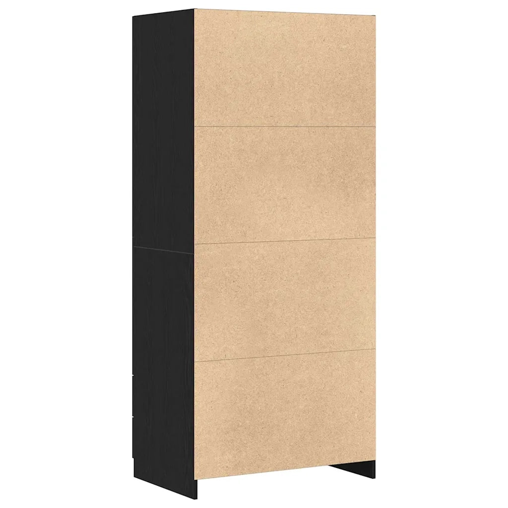 Guardaroba Rovere Nero 80 x 52 x 180 cm Legno multistrato