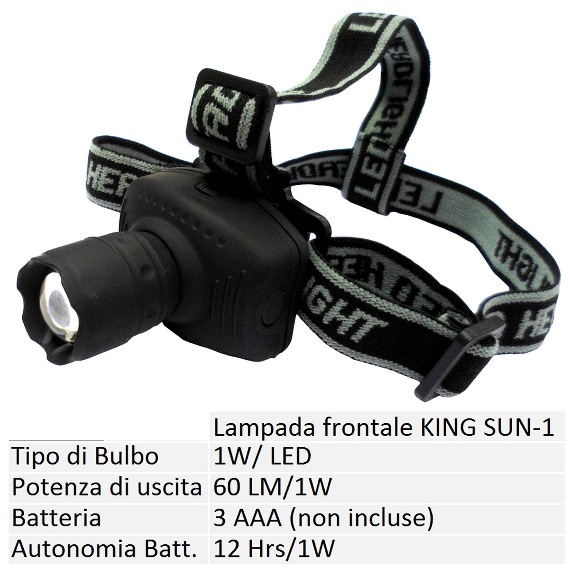 Lampada frontale a led king-sun 1 watt