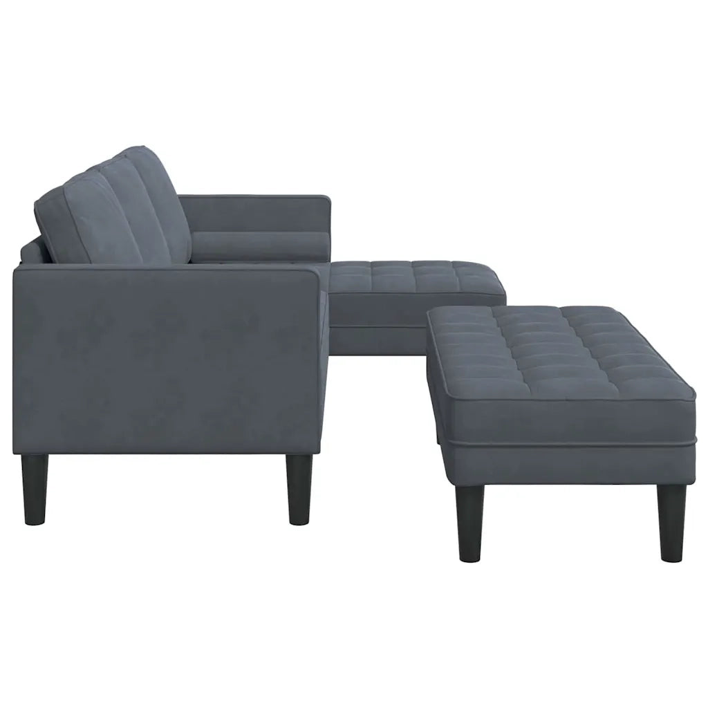 Set di divani con cuscino 2 pcs Grigio scuro Poliestere 3329265