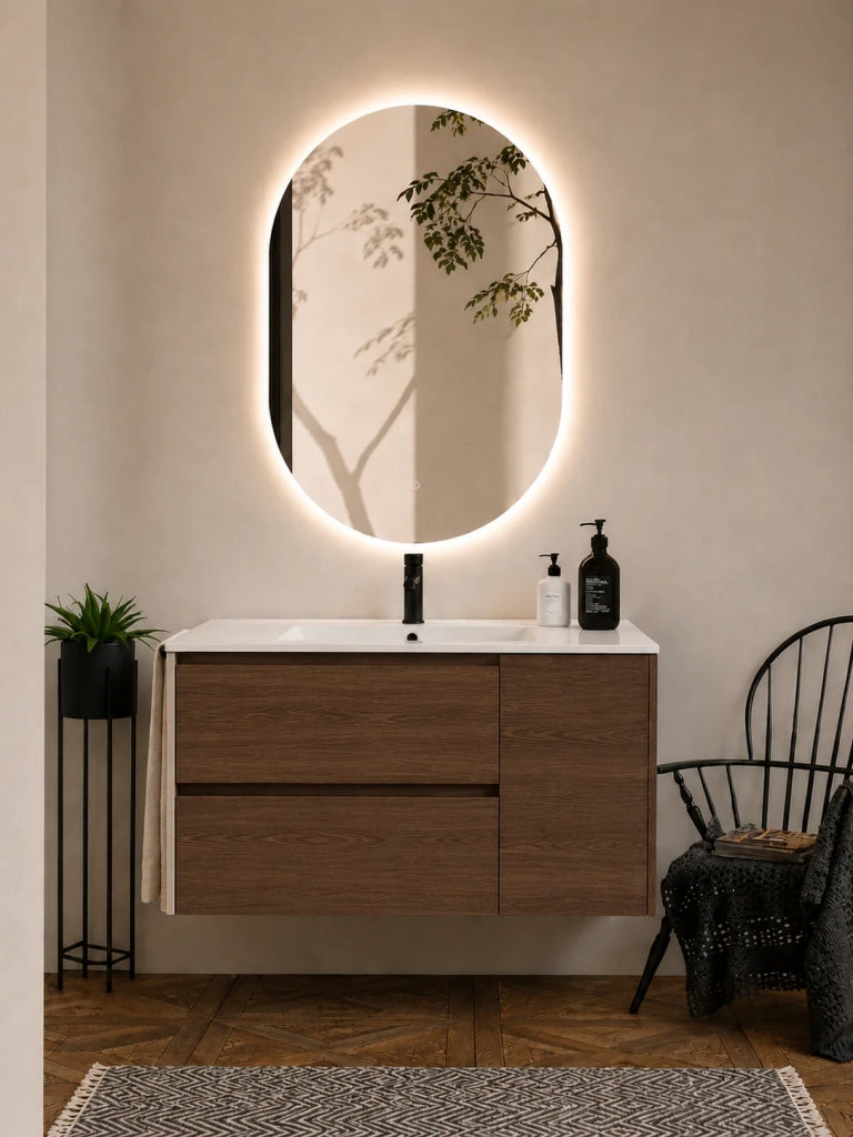 Mobile bagno con lavabo ORIGENBATH ITACA senza specchio 90x40 cm frassino tea