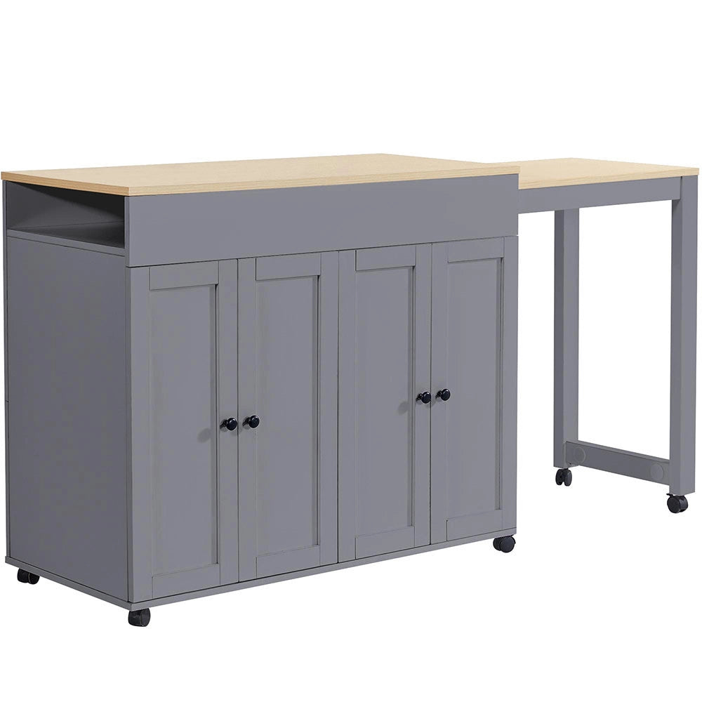 Tavolo Bar Estendibile - Xylo - 118-180??50??94 cm - Grigio 6 Ripiani