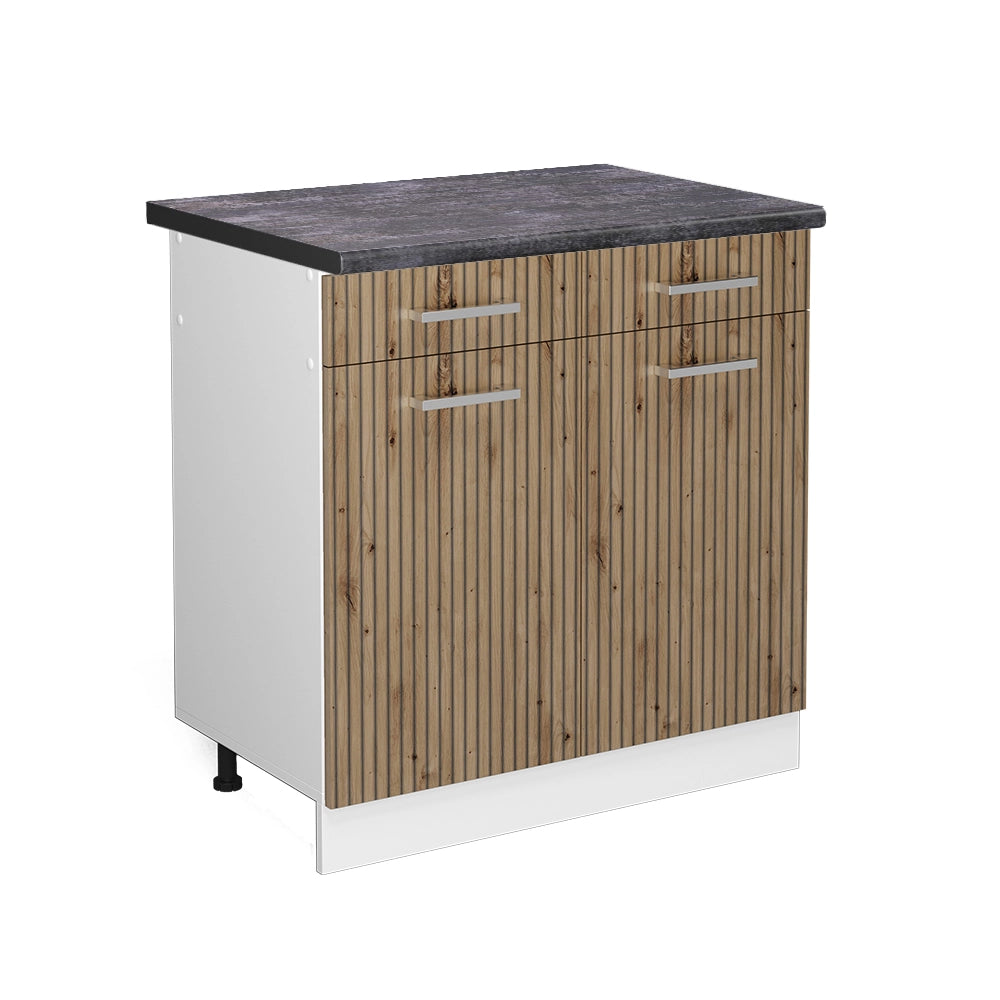 Vicco Mobiletto base per cucina Rovere artigianale 80 cm , PL Antracite