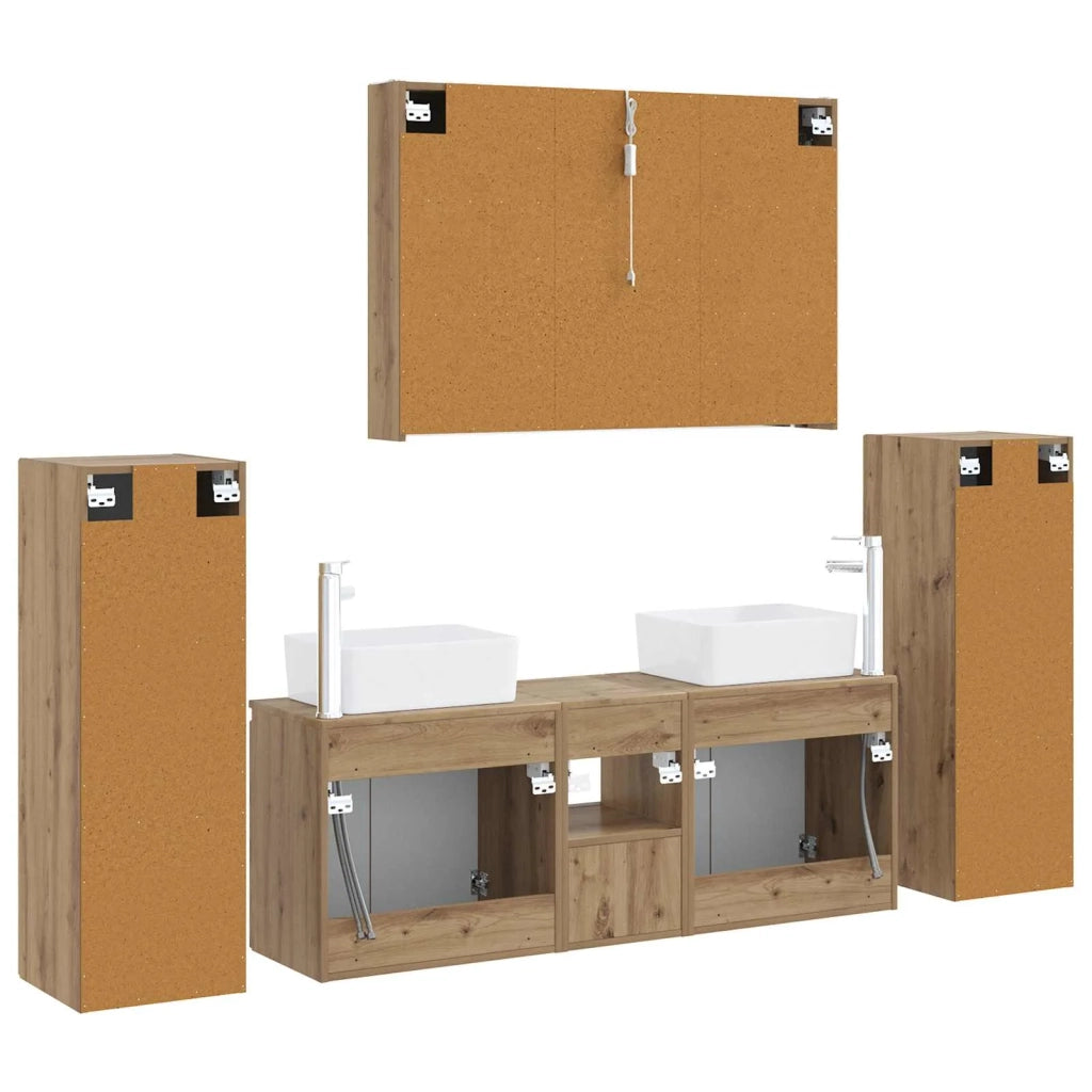 Set di mobili per il bagno 6 pcs Rovere Artigianale 3407174