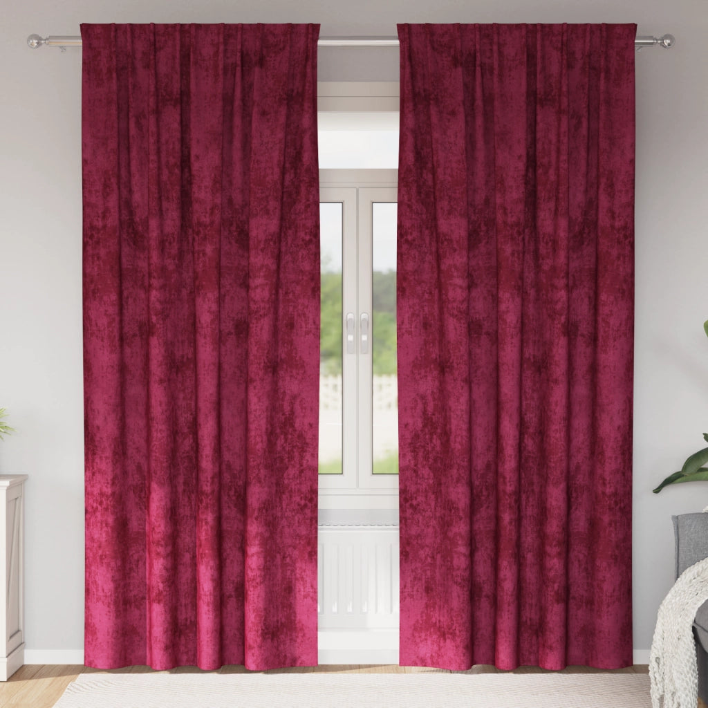 Tende 2 pezzi con occhielli rosso vino 225x140 cm