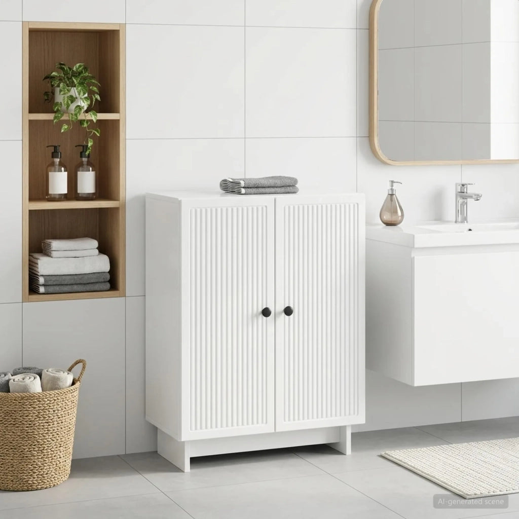 Mobiletto da Bagno EDE Bianco Lucido 59,5 x 31 x 80 cm 895959