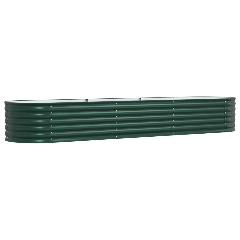 Letto da Giardino Rialzato Verde 320x80x44 cm in Acciaio Galvanizzato