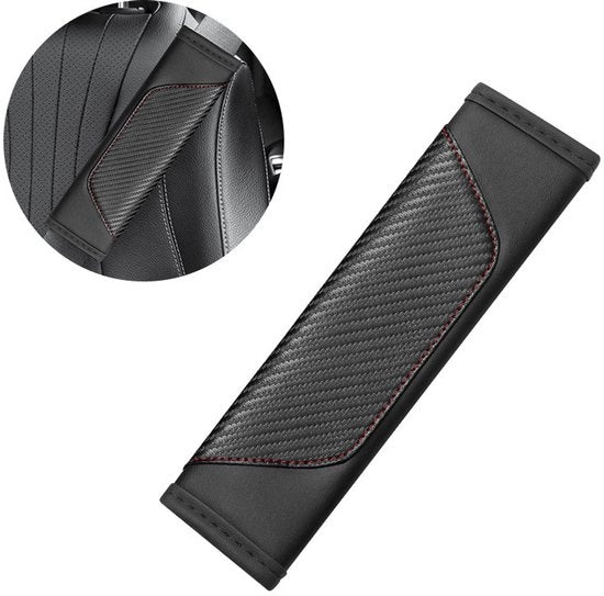 Cinturoni di sicurezza per auto - Cuscini per spalle - Comfortevole guida - Forma di adattamento specifica - Set da 2 pezzi - Nero