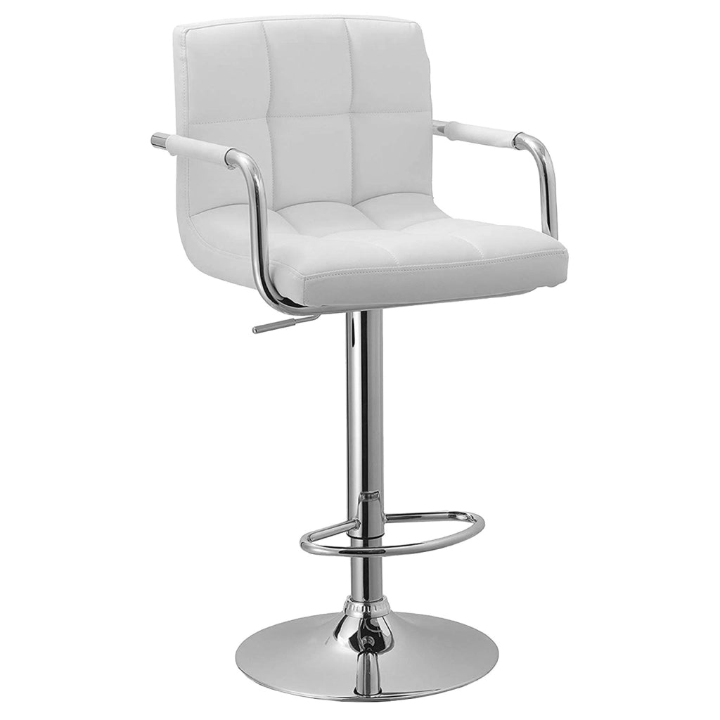 Set di 2 sgabelli da bar bianchi con braccioli MIKE