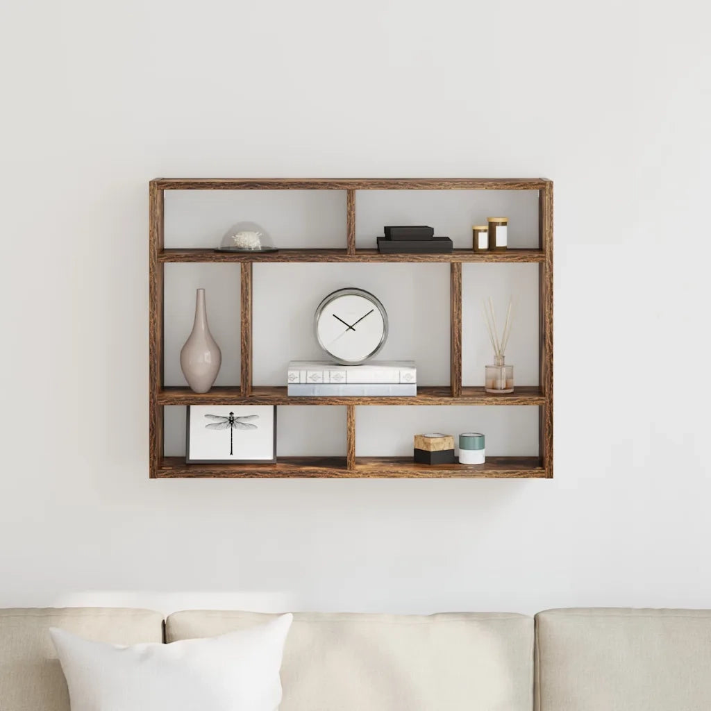 Mensola a Muro Rovere Fumo 75x16x55 cm in Legno Multistrato 815843