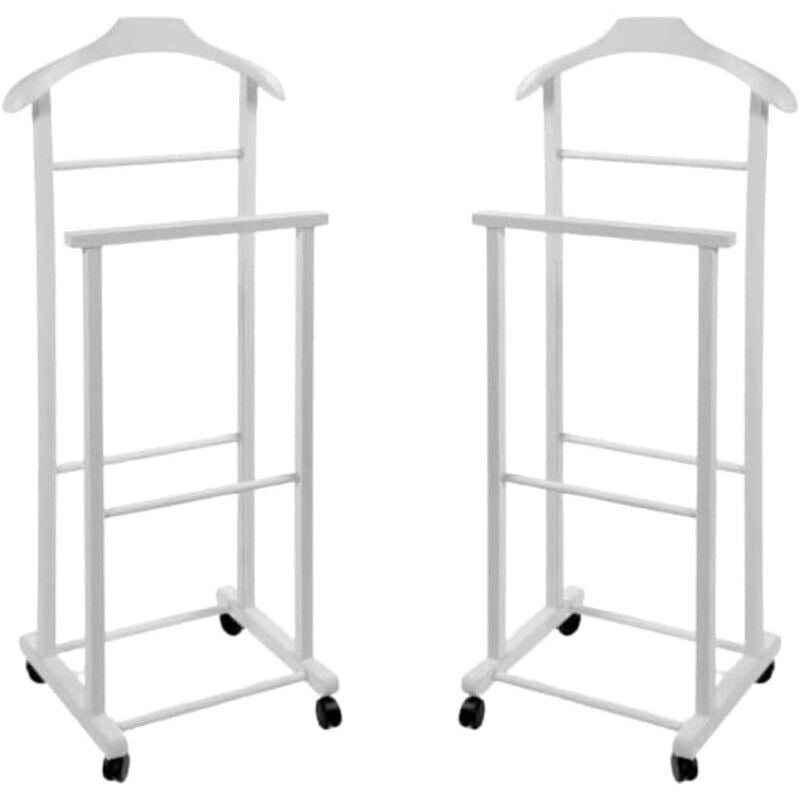 DOPPIO INDOSSATORE FAGGIO DA CAMERA BIANCO IN LEGNO 43X33X105H CM