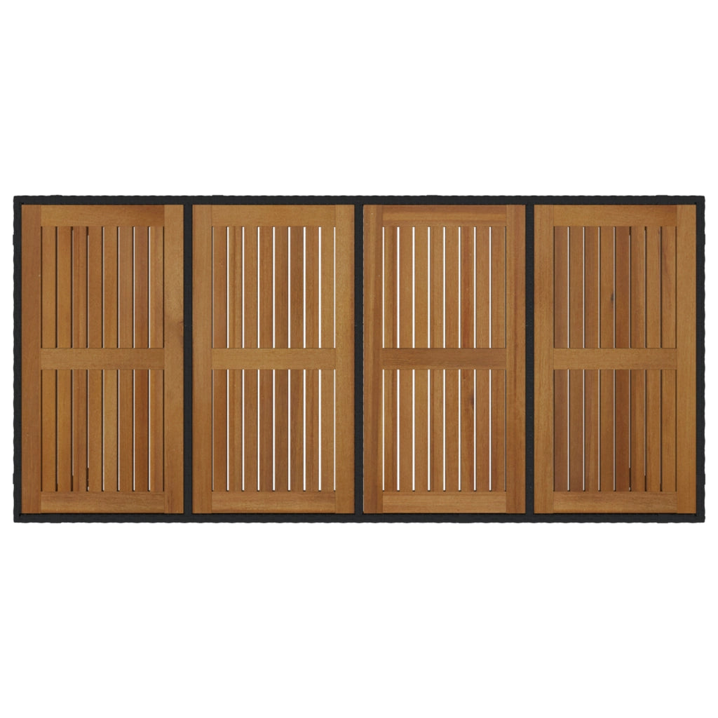 Set da pranzo da giardino  da 7 pezzi in polyrattan nero