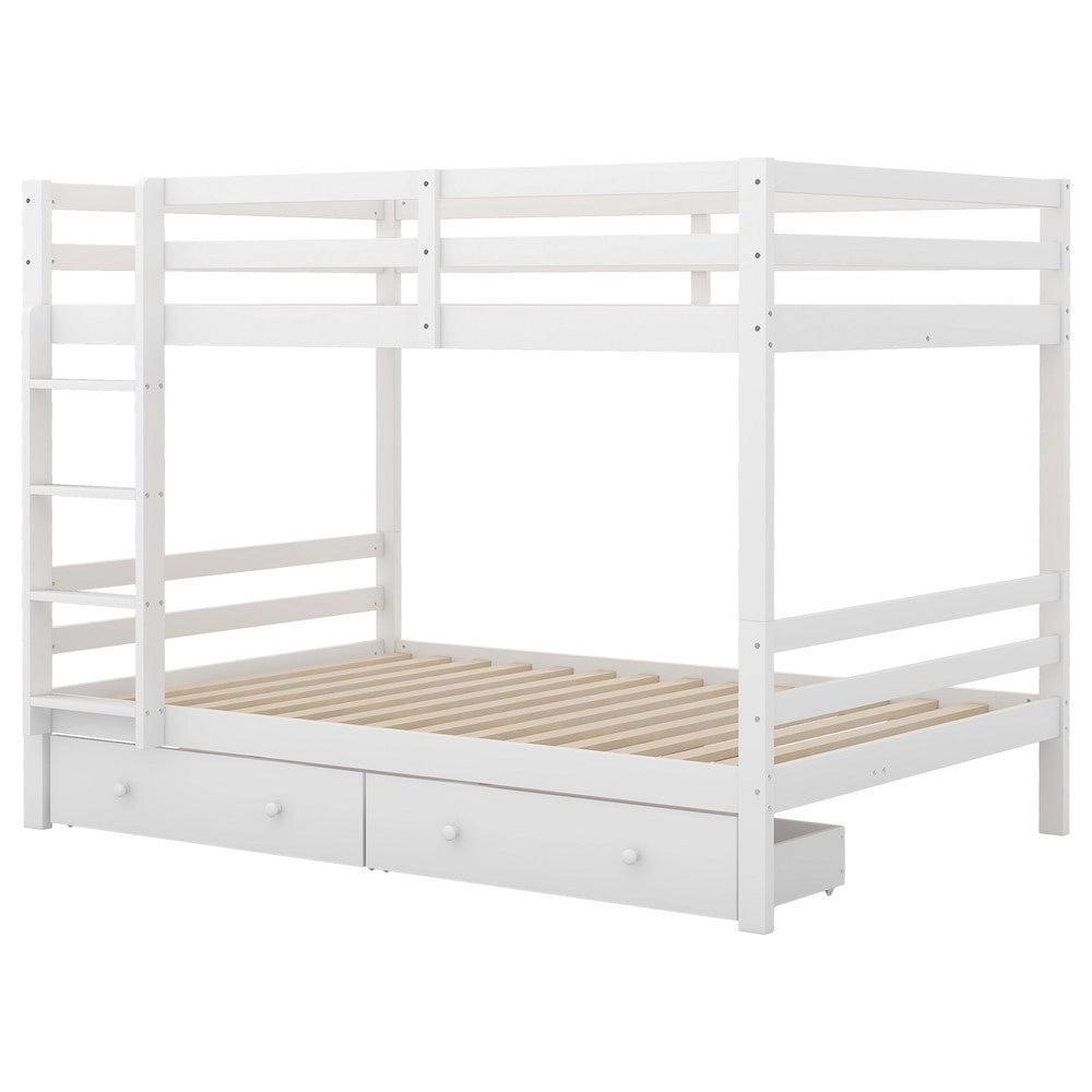 Letto a Castello con Cassetti e Contenitore ¨C MINIMAL ¨C Bianco 140x200