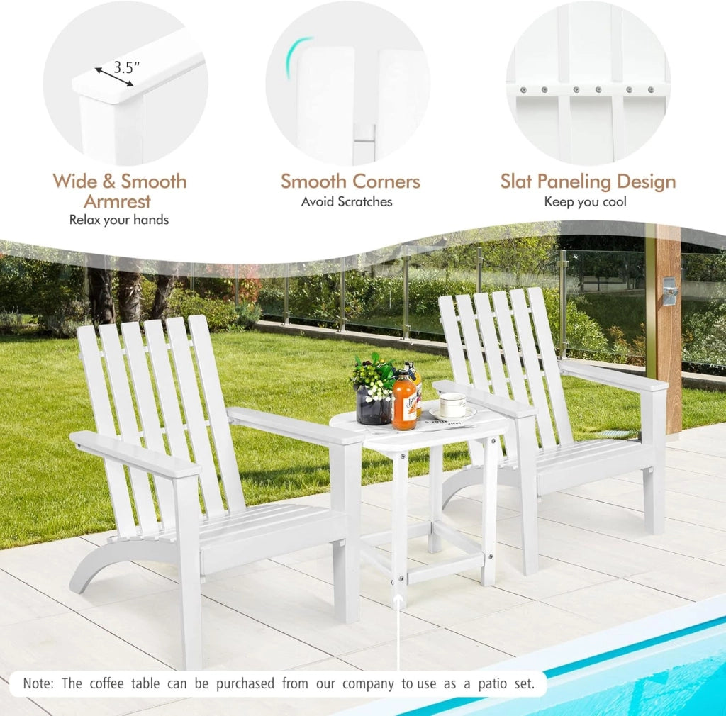 Sedia Adirondack da giardino esterno, poltrona Adirondack in legno di acacia, sedia esterna terrazza carico 160 kg, per giardino, balcone, piscina (nero)