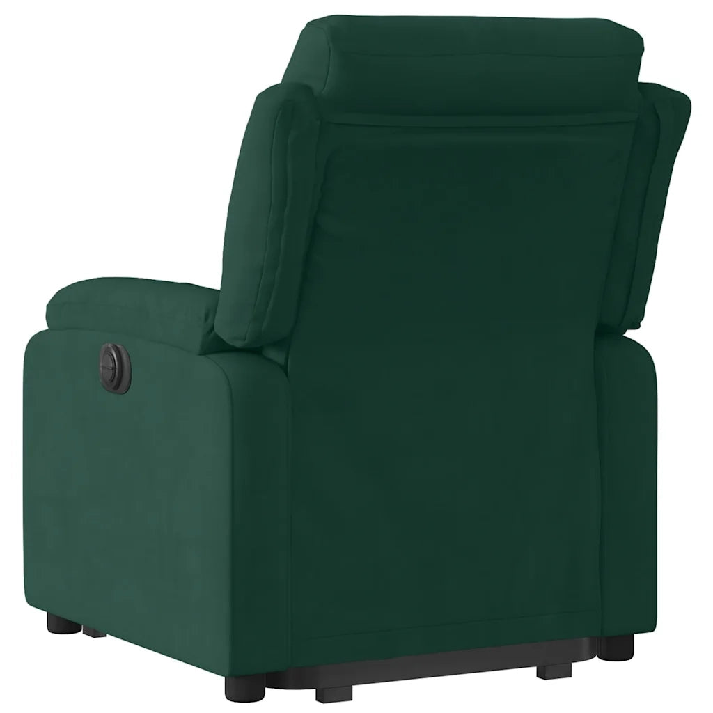 Poltrona Alzapersona Reclinabile Elettrica Verde Scuro Velluto 3205116