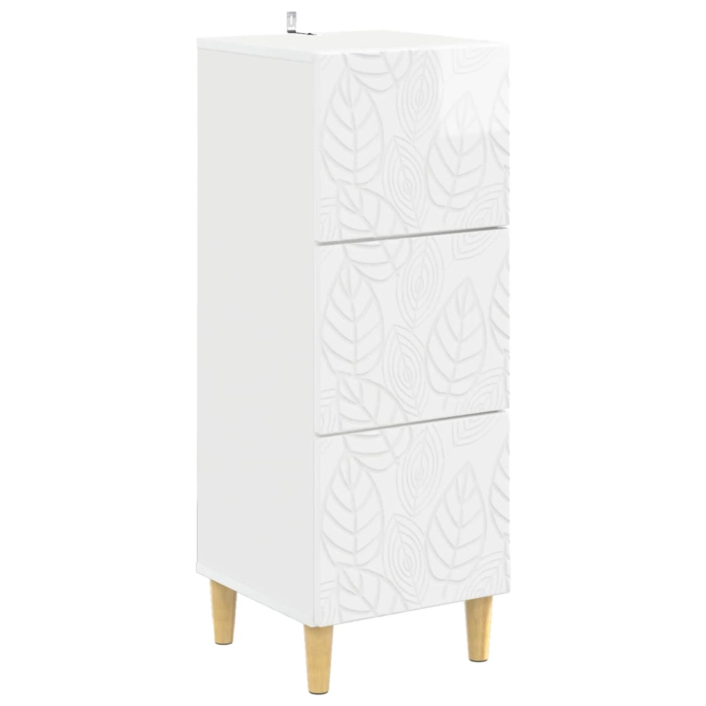 Mobile con Cassetti Bianco Lucido 33 x 34,5 x 90 cm 895079