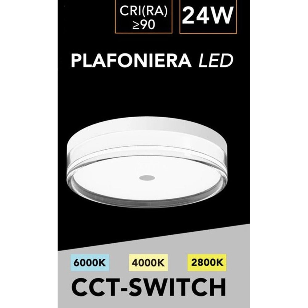 Trade Shop - Plafoniera Led 24 W A Soffitto Moderna Tecnologia Cct 3 Tonalità Selezionabili Bl300-3c - Bianco