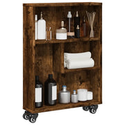 Carrello Stretto Rovere Fumo 48x13x68 cm in Truciolato