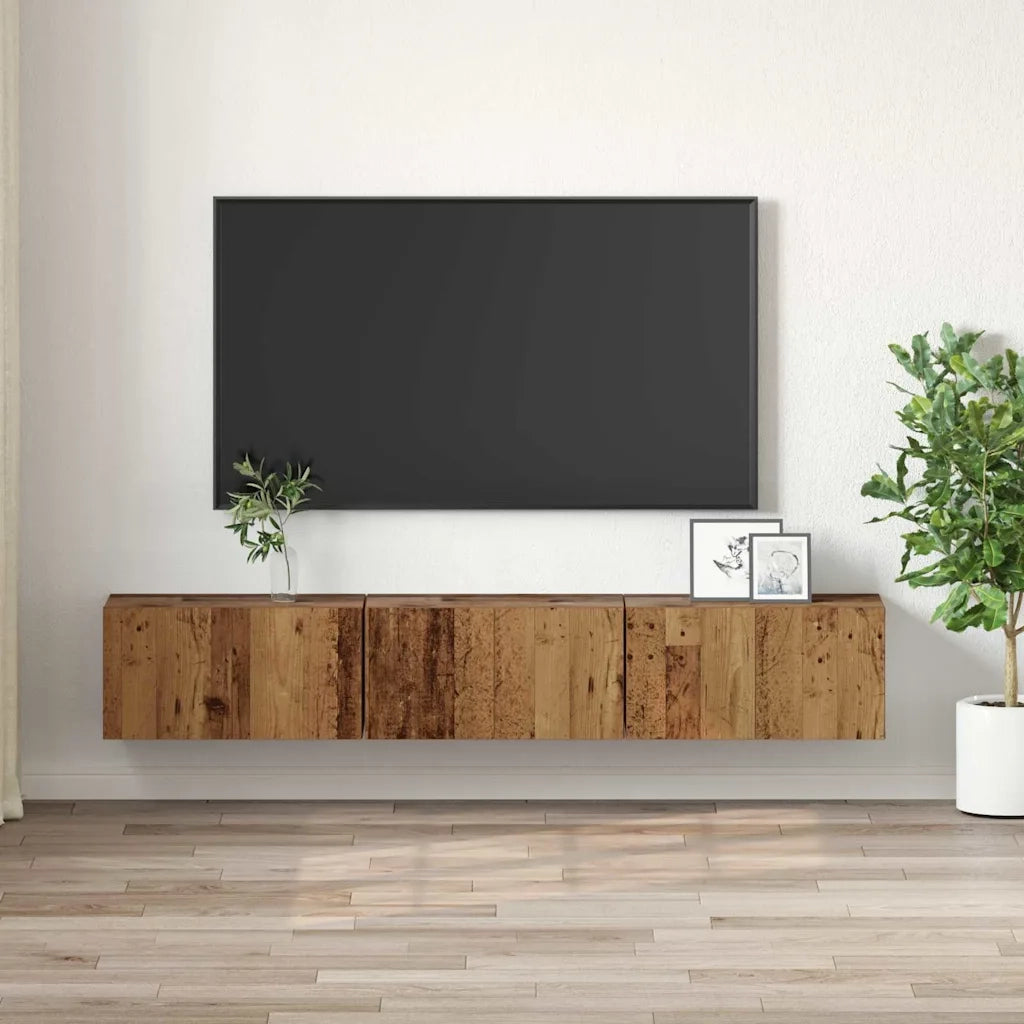 vidaXL Mobile TV 3 pcs Marrone 60 x 30 x 30 cm Legno multistrato
