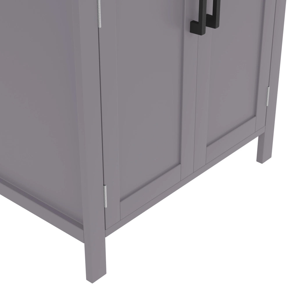 Mobile lavabo 60x46x84,8 cm in MDF e ceramica grigio con contenitori,