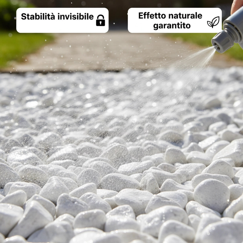 Kit stabilizzazione ciottoli 4 sacchi da 25 kg con legante formato 10 l *** misura 25/40, confezione 1
