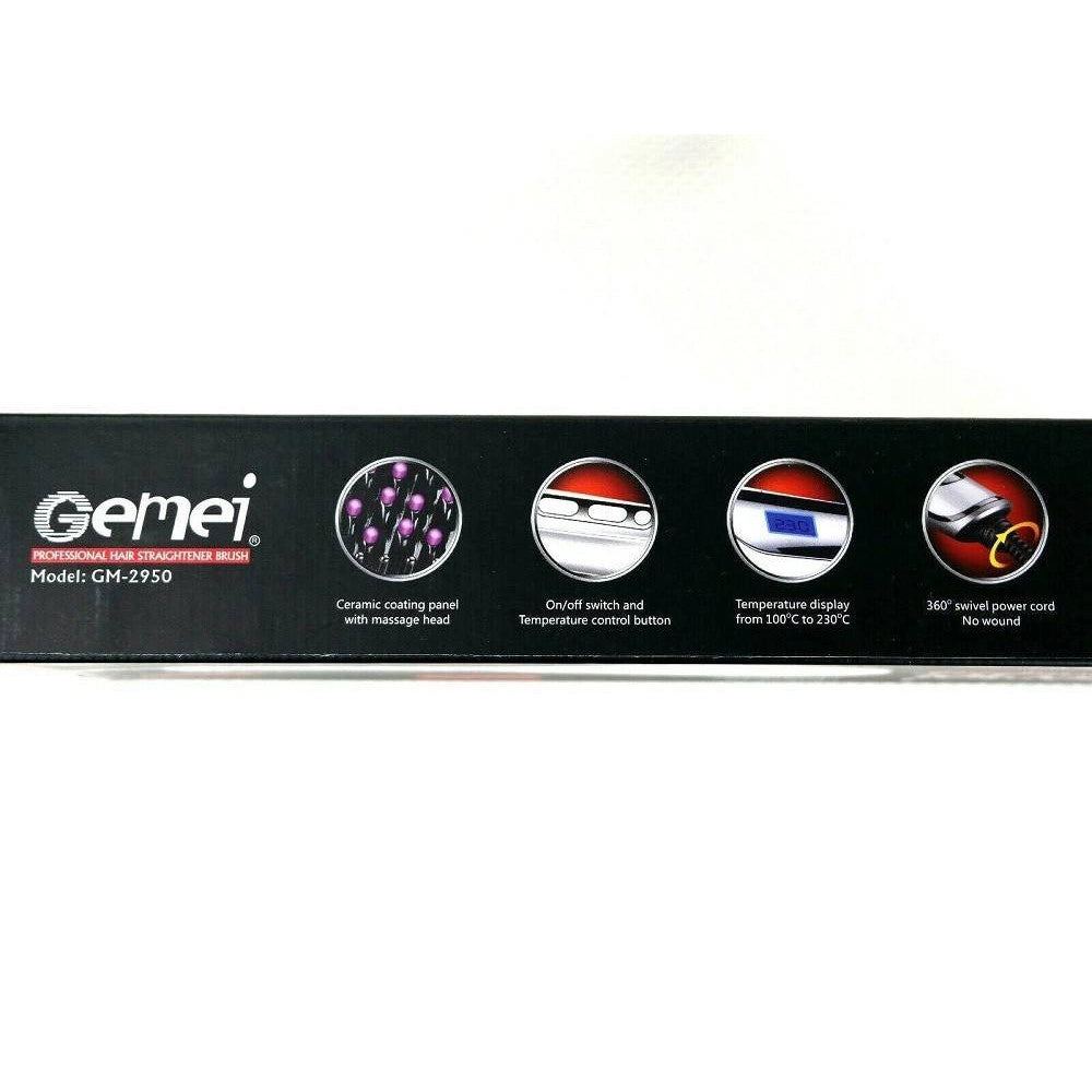 Trade Shop - Spazzola Elettrica Piastra Lisciante Professionale Termica Display Lcd Gm-2950 -