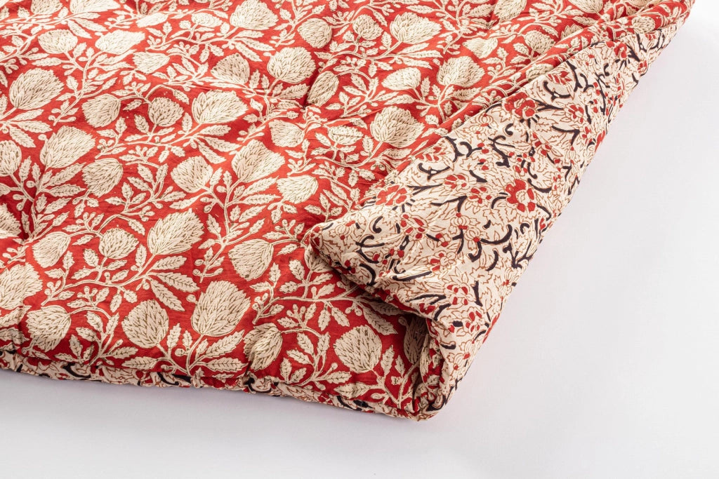 Set di 4 Cuscini da Pavimento in Cotone Floreale 60x120 cm - ESOTICO
