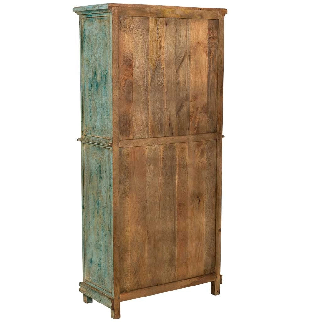 Armadio artigianale in legno turchese 85x40x180h cm