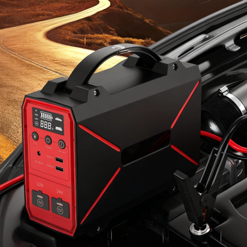 Alcapower Avviatore d'emergenza Professionale 12-24V 4000A con Power Bank 42000mAh e Torcia LED Integrata per Veicoli Pesanti e Leggeri