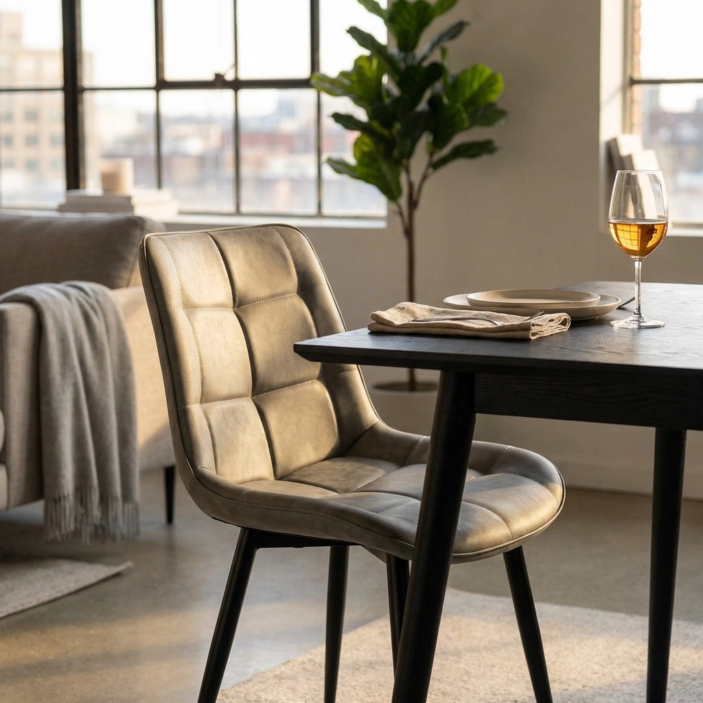 Poltrona per Sala da Pranzo in Ecopelle Metallo cm 44x50x83 - WINNY
