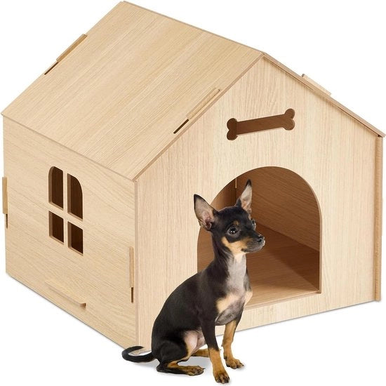 Recinzione modulare per piccoli cani e gatti - Box per cani e gattai in MDF di legno naturale per esterni