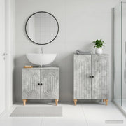 Set di Armadi da Bagno da 2 Pezzi ALKMAAR Grigio Cemento 3417588