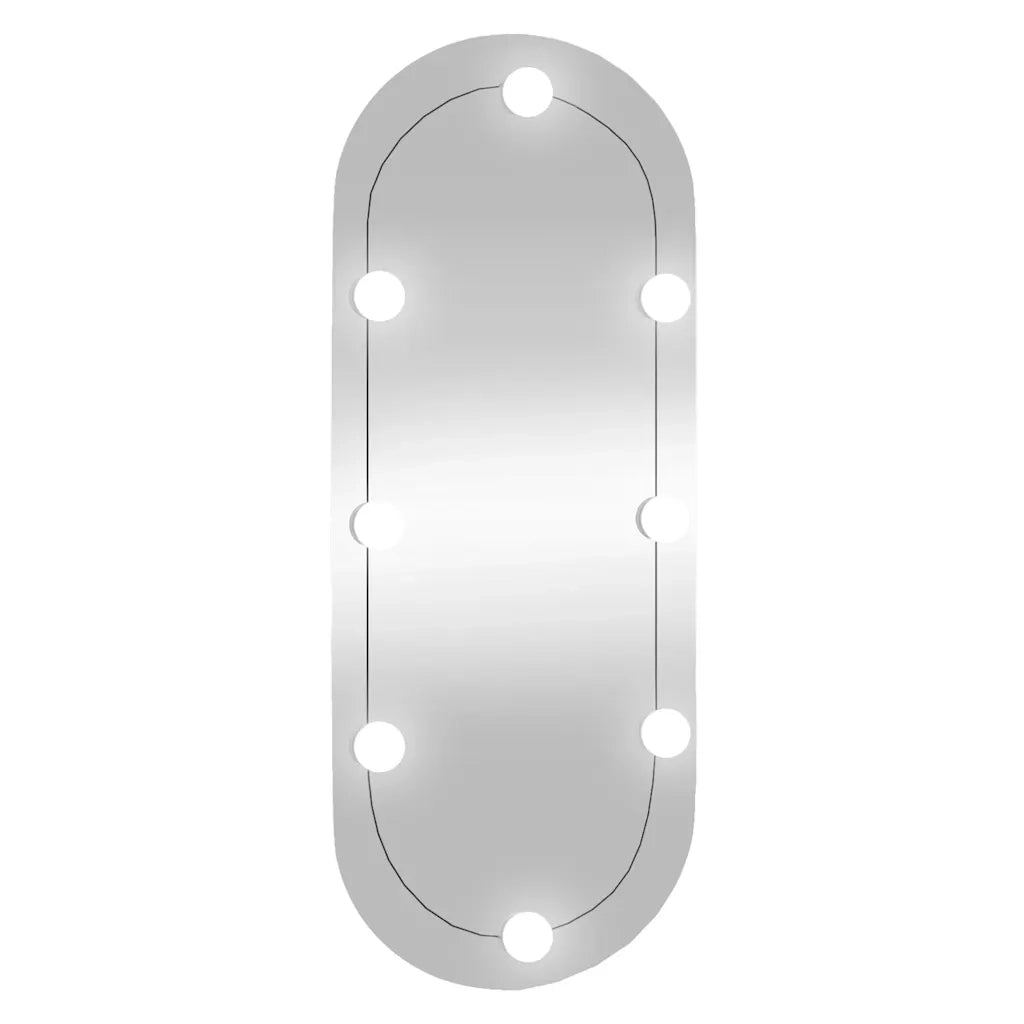 Specchio da Parete con Luci LED-Specchio a Muro-Specchio Decorativo 30x70 cm Vetro Ovale