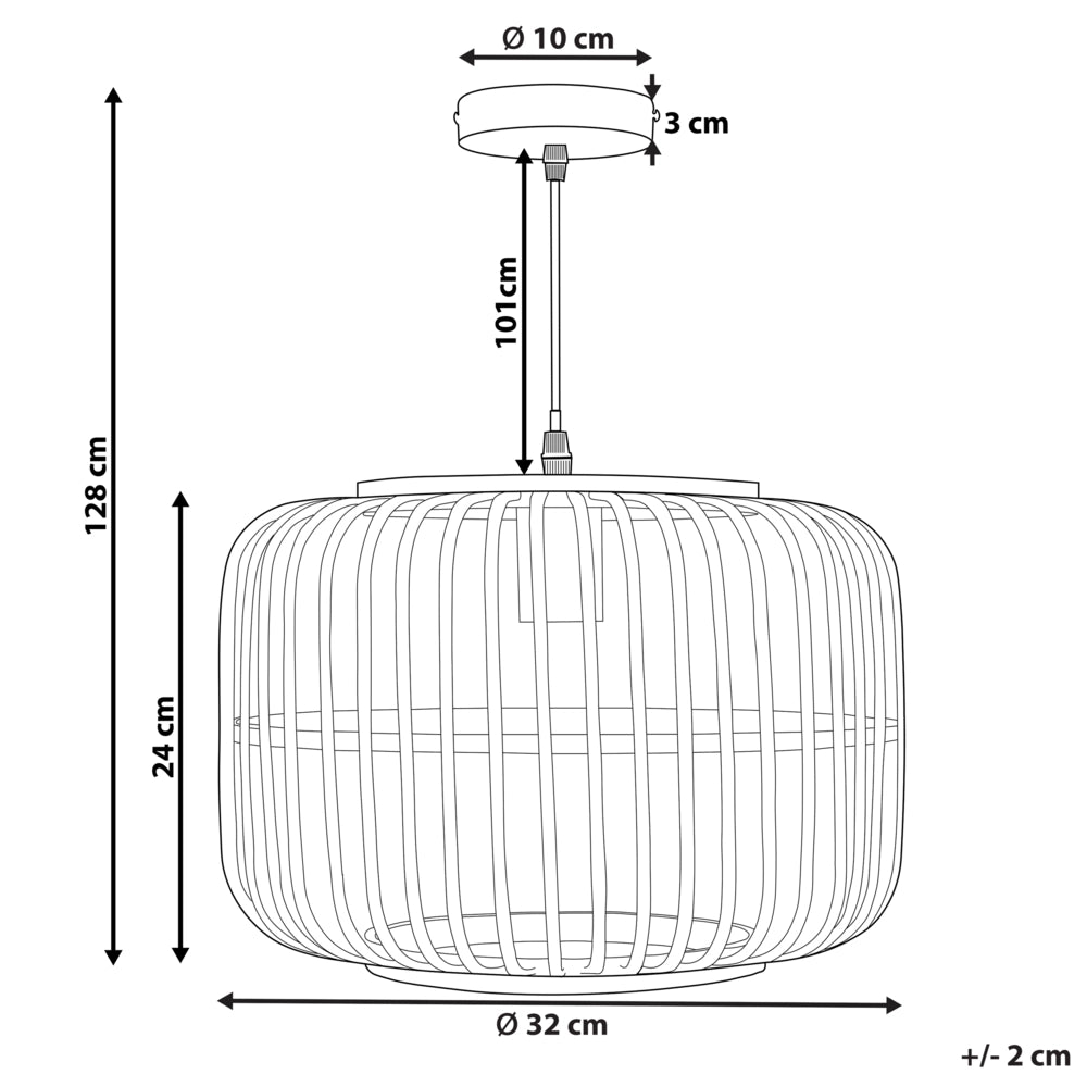 Lampadario a sospensione legno di bambù nero 128 cm lampadario a gabbia boho