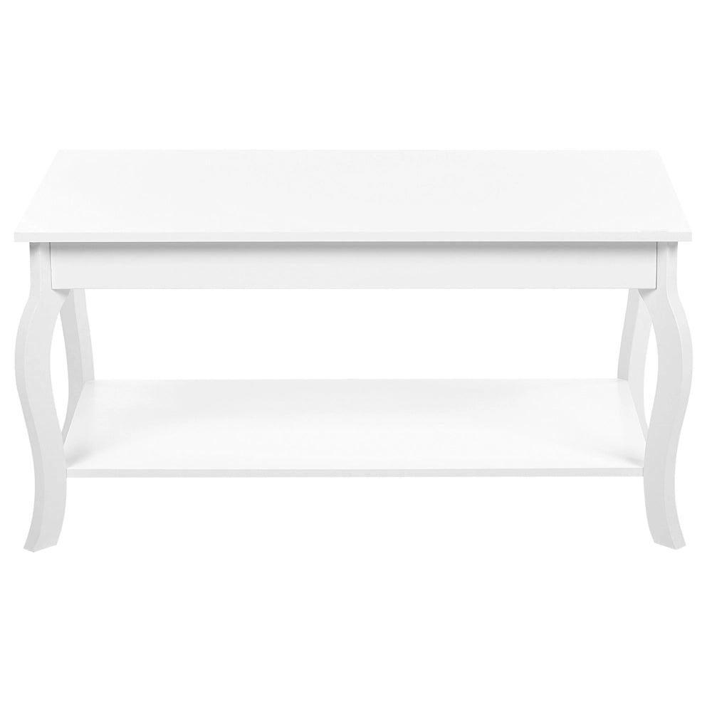Tavolino bianco in MDF 101 x 55 cm con ripiano Design classico Soggiorno