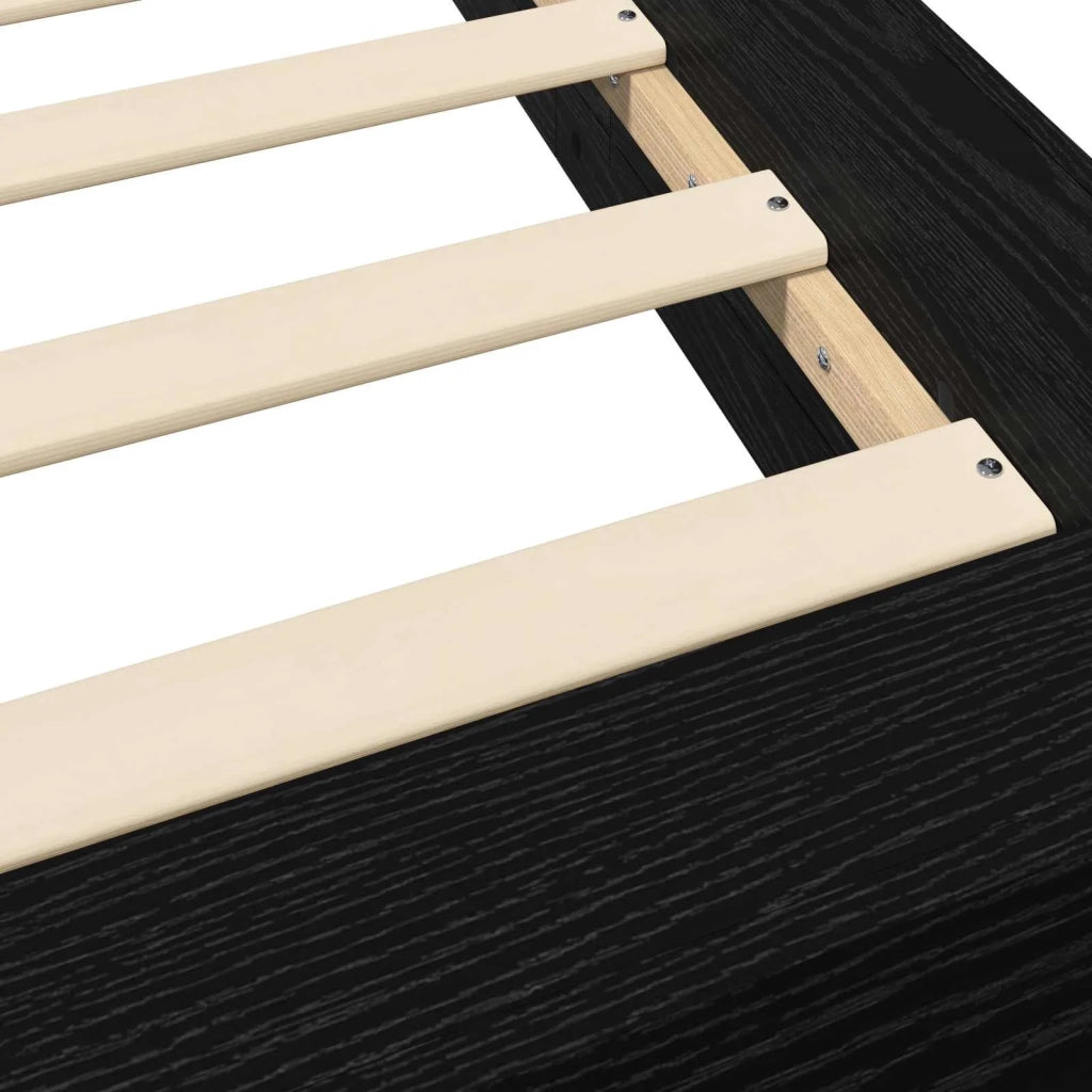 Struttura letto a pavimento Rovere Nero 80 x 210 cm 3429705