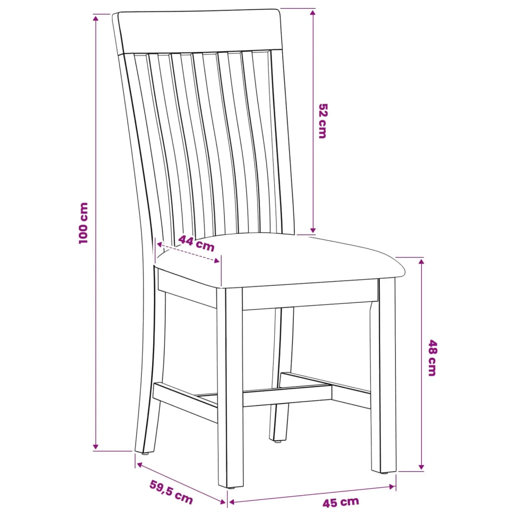 Sedia da pranzo 2 pz Legno di Quercia Massello Beige 42039162