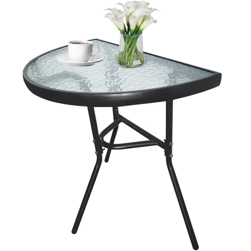 Set bistrot da balcone Island con tavolo a semicerchio e 2 sedie Sofia