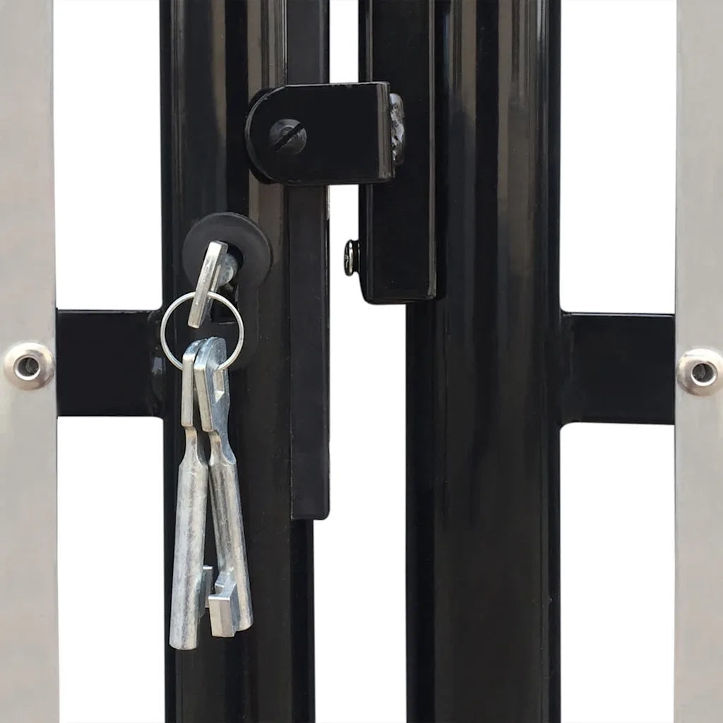 Cancello per Recinzione a una Porta Nero 300x75 cm 141690