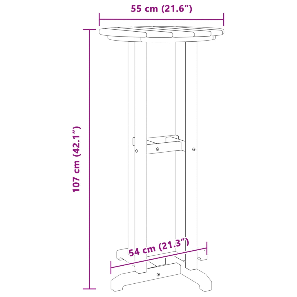 Tavolo da Bar Grigio Chiaro 55x55x107 cm HDPE