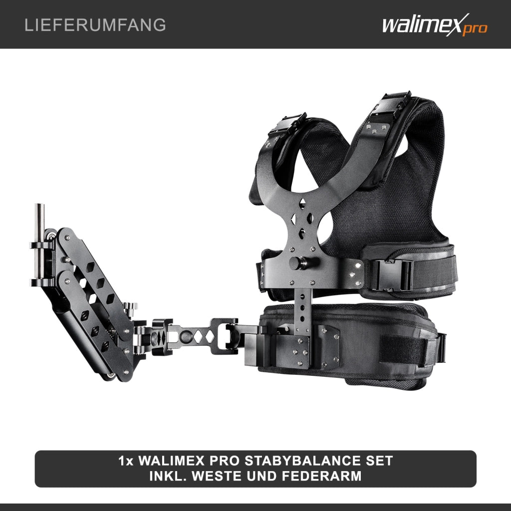 StabyBalance Set, gilet e braccio a molla per steadycam fino a 4 kg, accessori per treppiedi per videografia professionale, filmati video