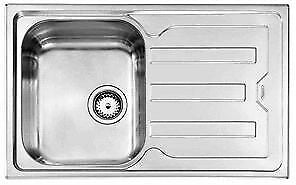 CM 010041.S1.01.2018 Cristal Lavello da Incasso 1 Vasca con Gocciolatoio a Destra Acciaio Inox Satinato (82x51x21 cm) colore Inox Satinato