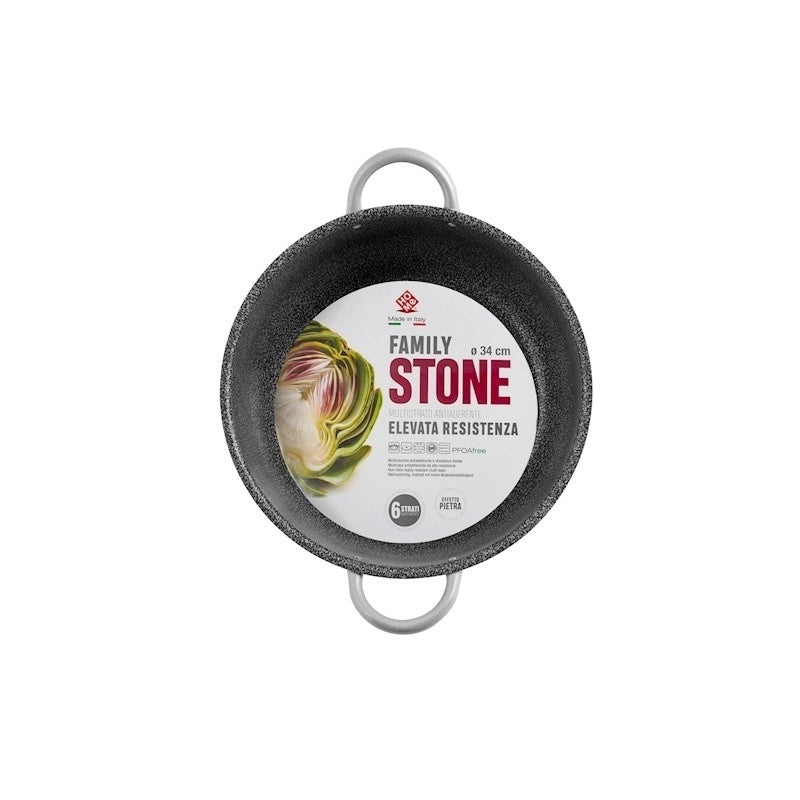 Casseruola 2 manici Family Stone Ø 34 cm antiaderente in alluminio