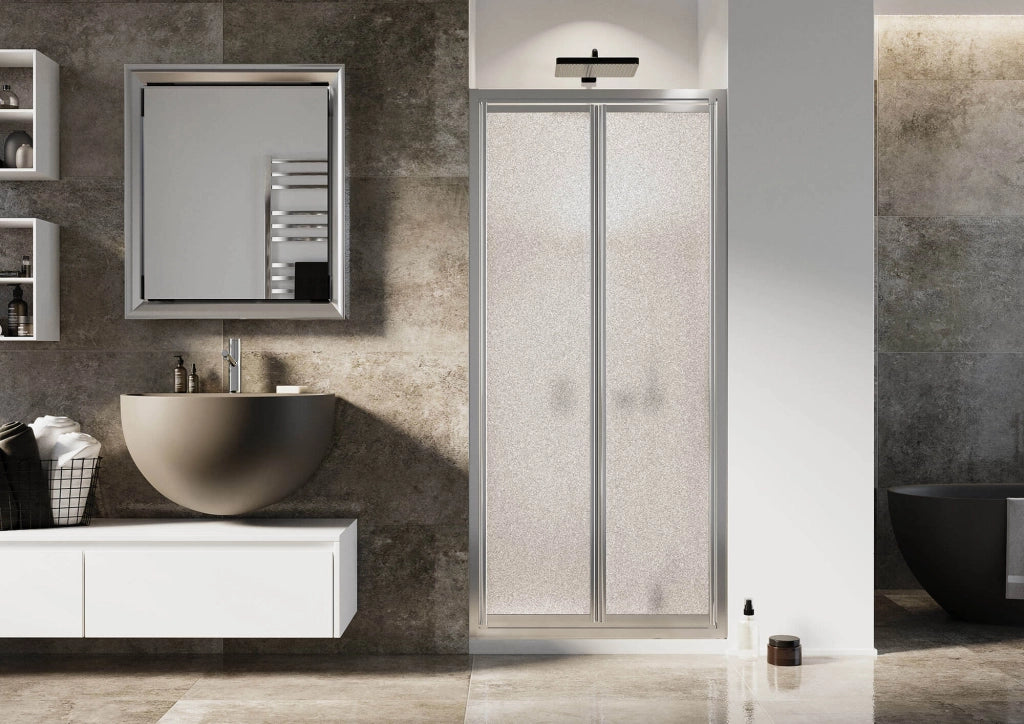 Porta Doccia 80 cm 2 Ante Battenti in Cristallo Opaco 4mm H185 Fosterberg Skagen